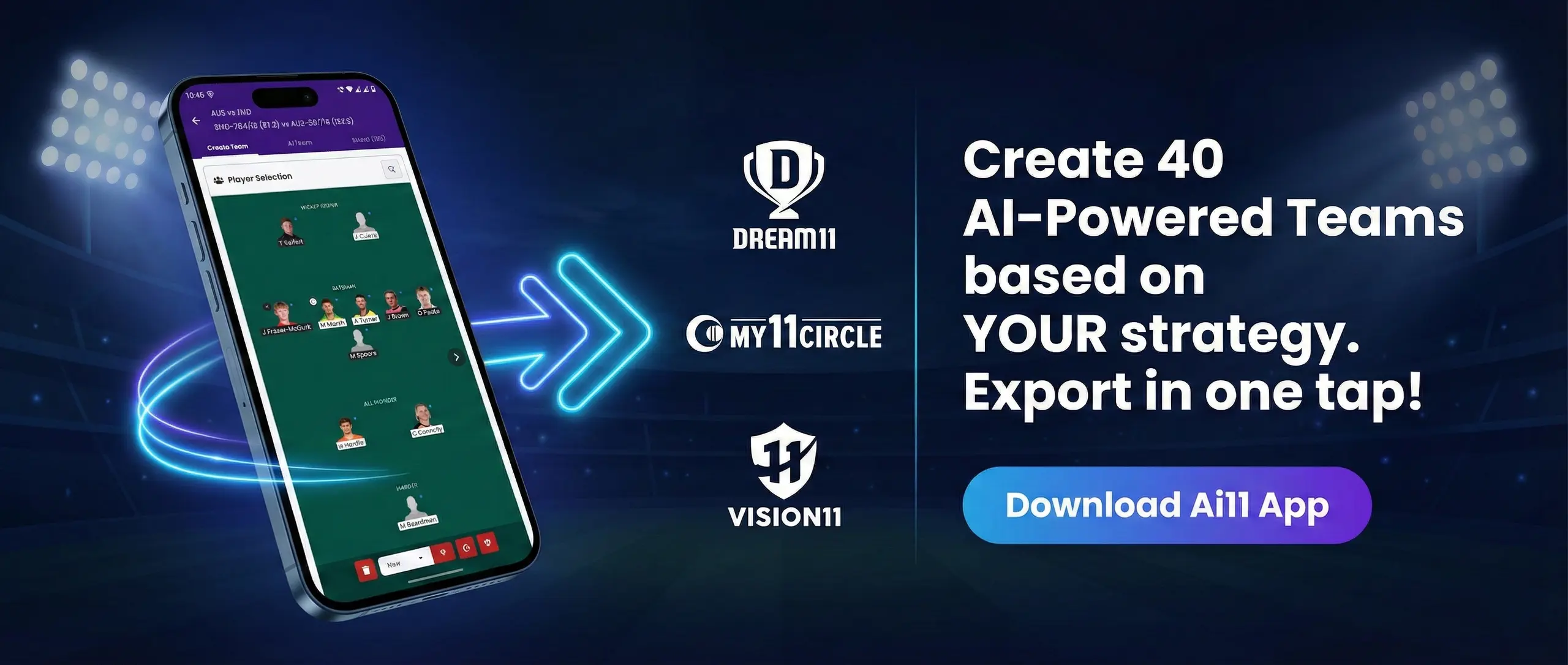 Download AI11 Fantasy Cricket App